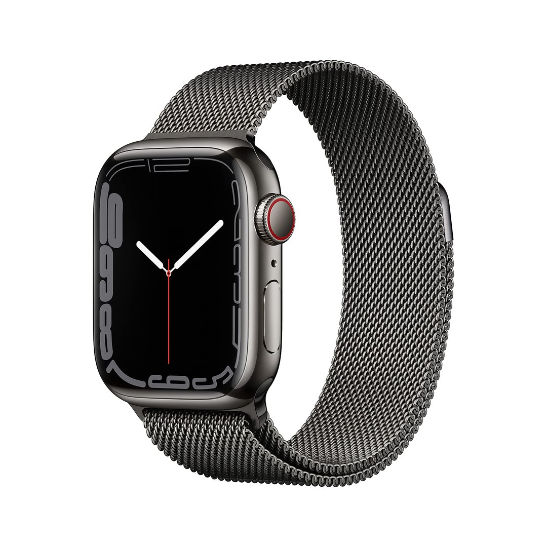 Apple Watch Series 7 41mm GPS + Cellular Stainless Steel Case — Ilustrační foto — barva se může lišit