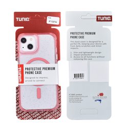 TUNIQ Zadní kryt pro iPhone 14 — Magsafe — Třpytky — Přívěsek — barva: růžová 3