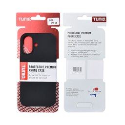 TUNIQ Zadní kryt pro iPhone 16 — Celosilikonový — barva: černá 3