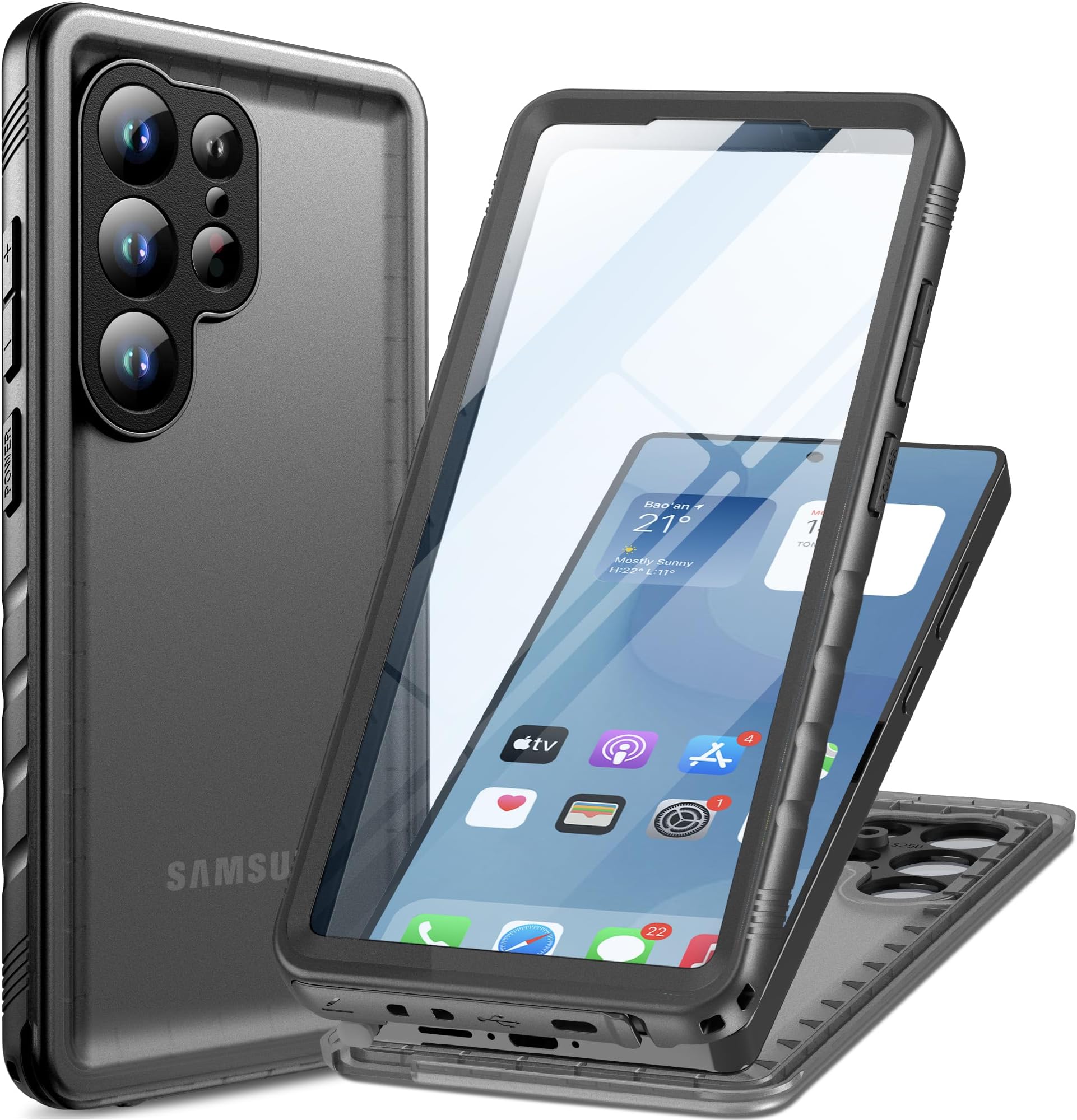 Samsung Galaxy S25 Plus - Standing Grip Case - Gray