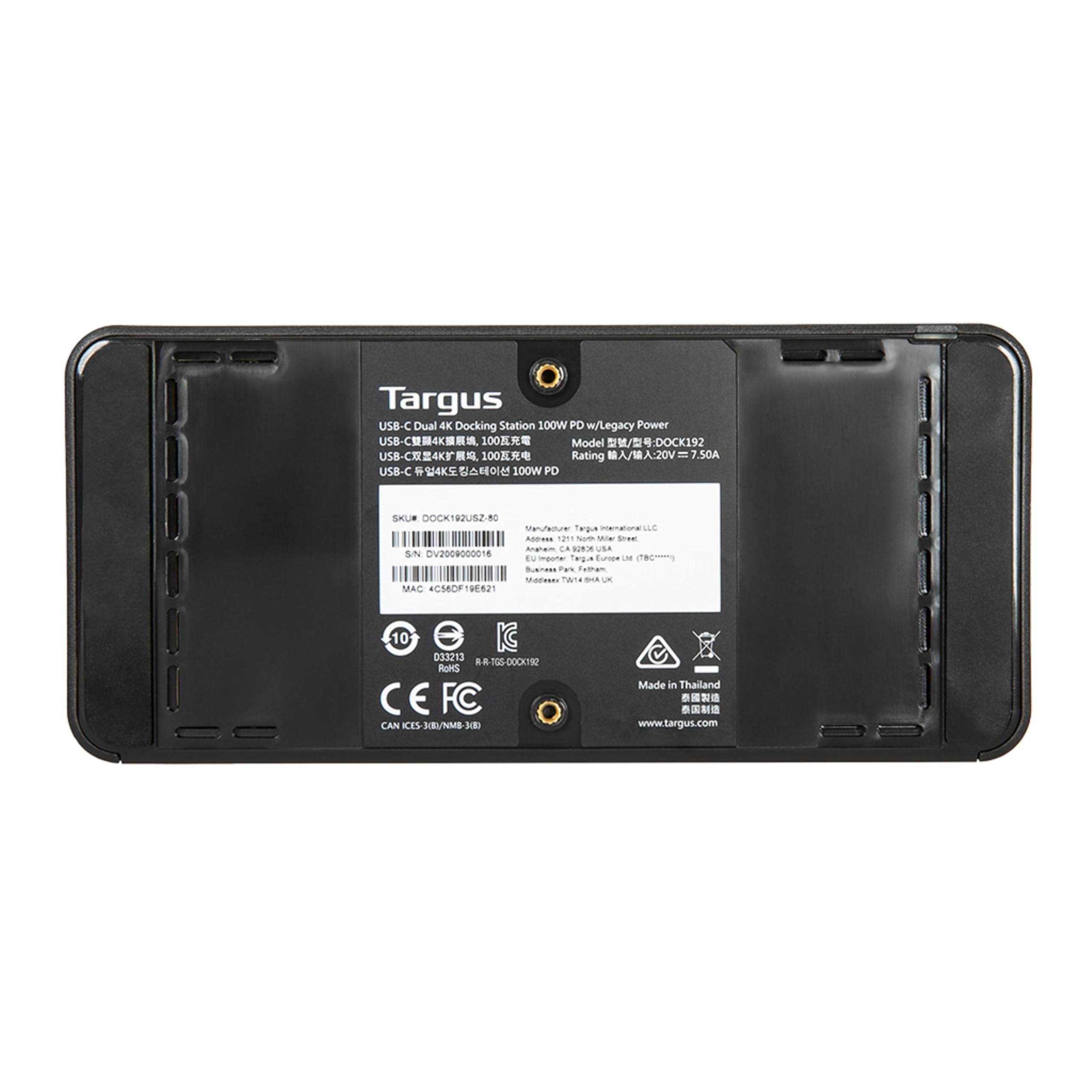 Targus USB-C Universal Dual Video 4K Docking Station (DOCK190)